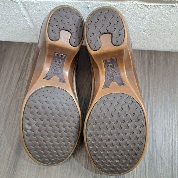 Ariat Western Clog/Mule Slip On Brown Leather Shoes Women's Size 7 B - Picture 6 of 7